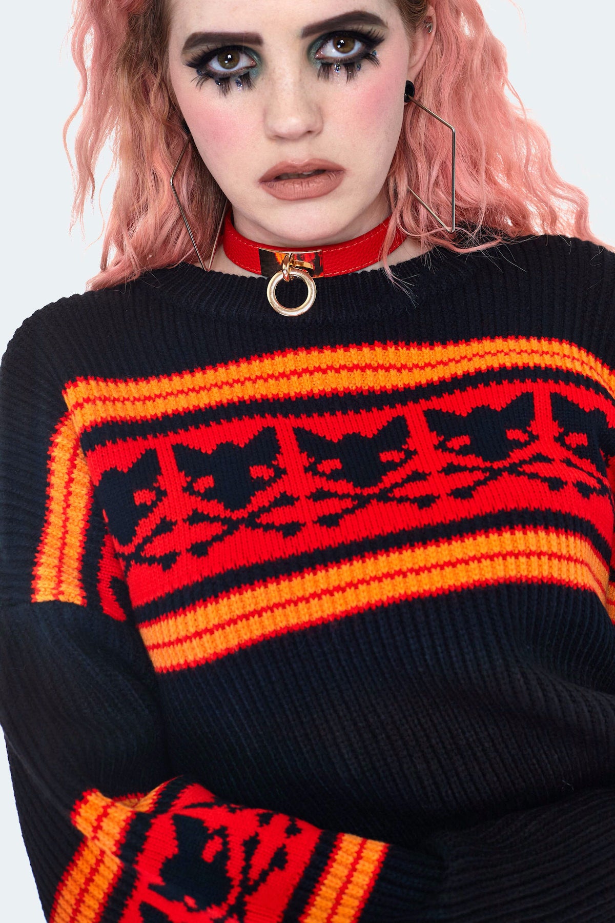 Hell Kitten Oversized Shortie Sweater