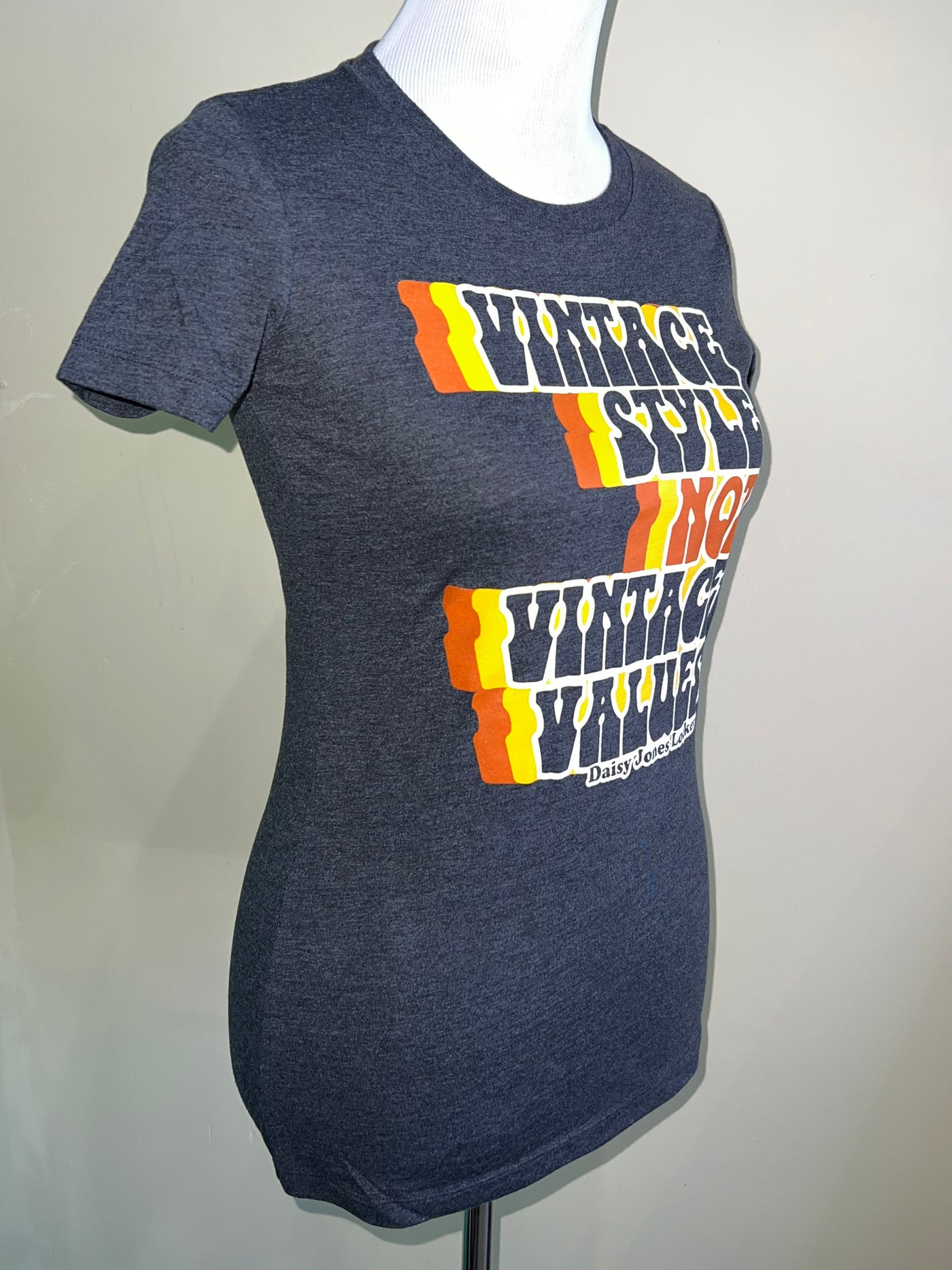 Vintage Style NOT Vintage Values Tee in Dark Grey *Limited Edition*