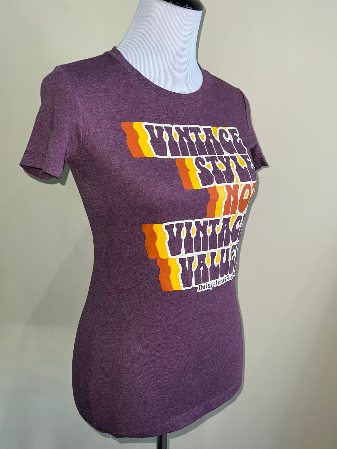 Vintage Style NOT Vintage Values Tee in Maroon *Limited Edition*