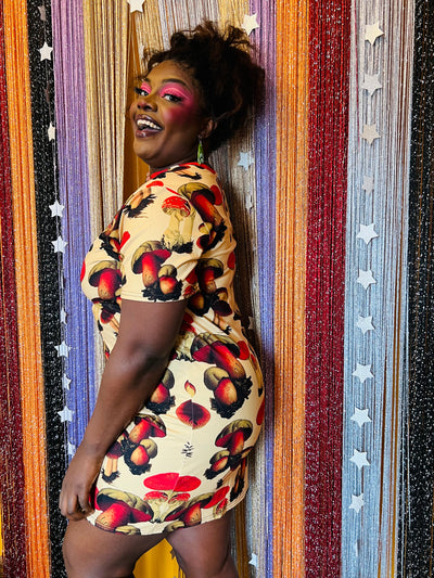 Fanciful Fungi T-Shirt Dress