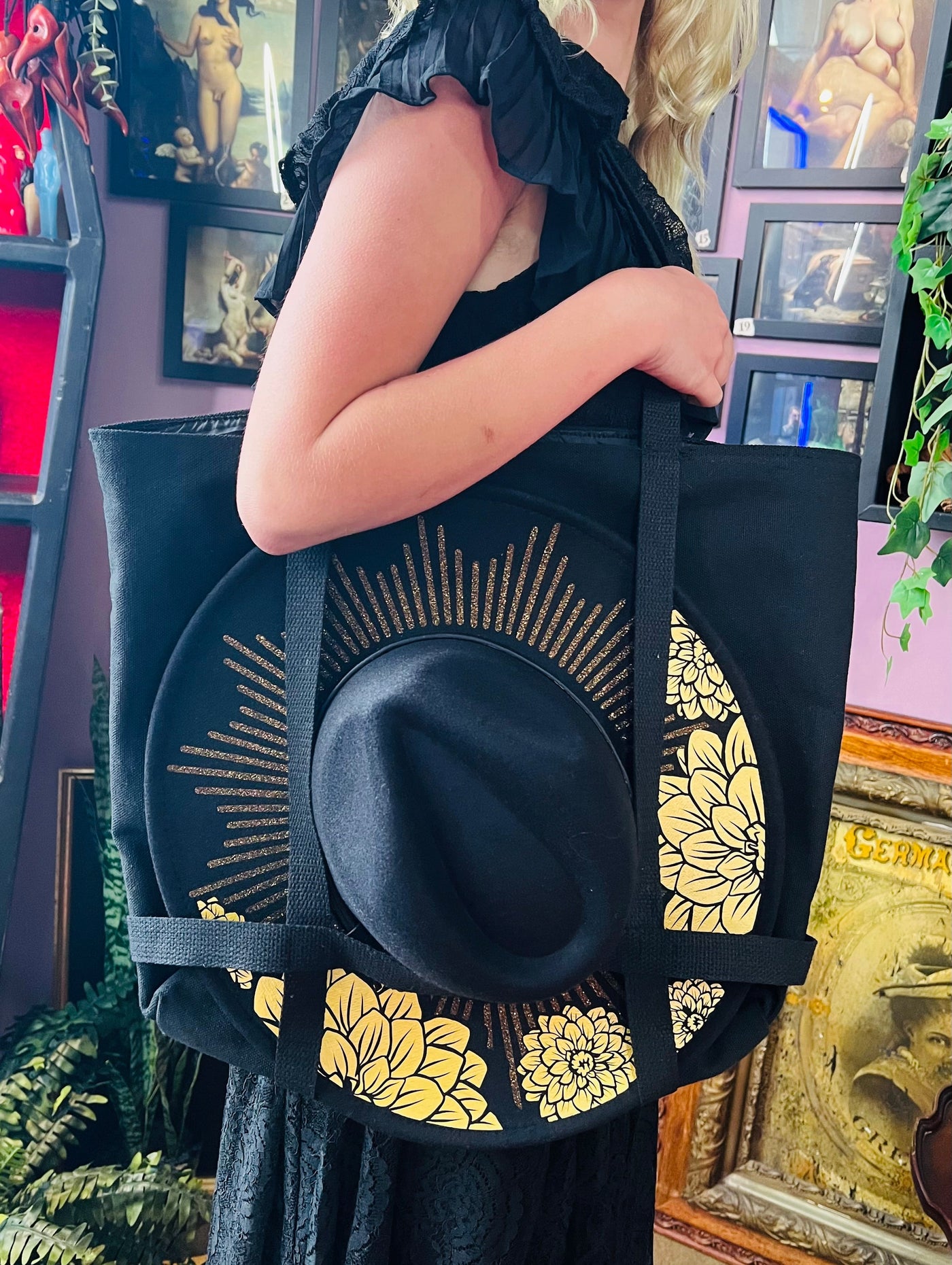 Brimmed Hat Bag - Large Heavy Duty Tote with Straps to Carry Your Favorite Hat!