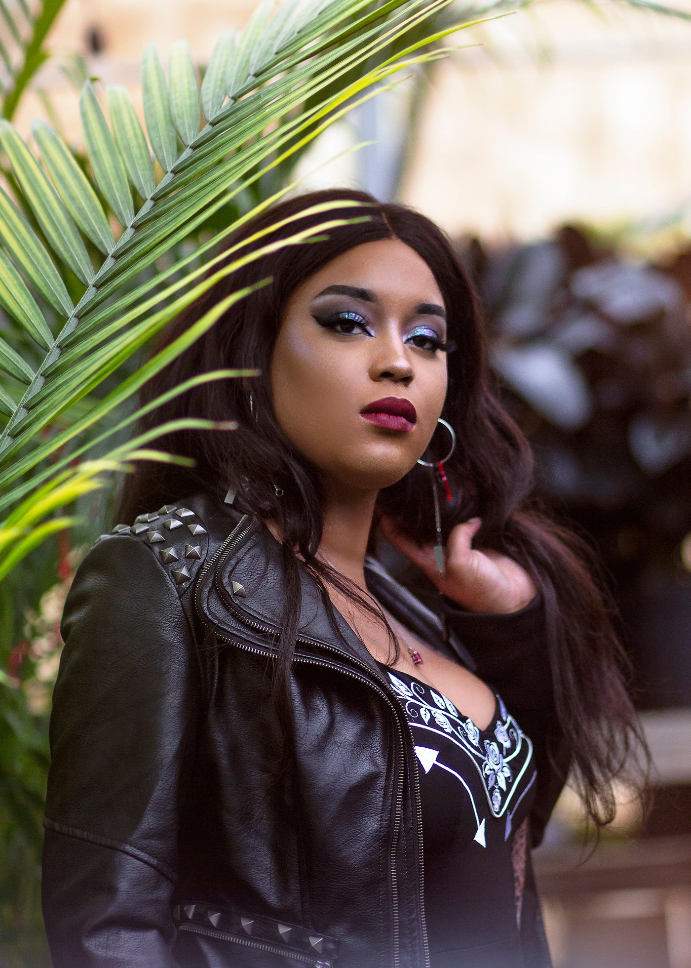 Vegan Leather Punk Studded Moto Jacket