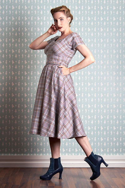 Phoebe-Wisteria Tartan Swing Dress
