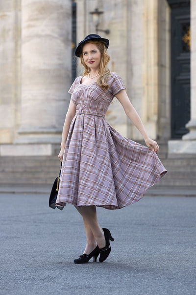 Phoebe-Wisteria Tartan Swing Dress