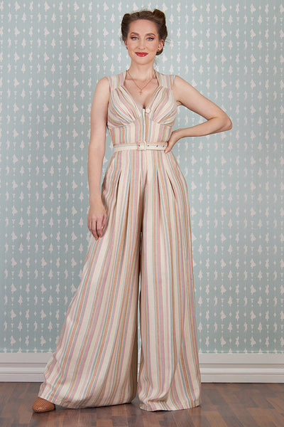 Benita-Sadie Linen Striped Jumpsuit