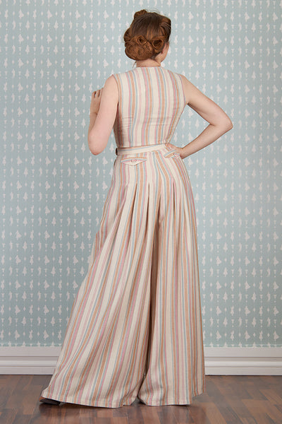 Benita-Sadie Linen Striped Jumpsuit