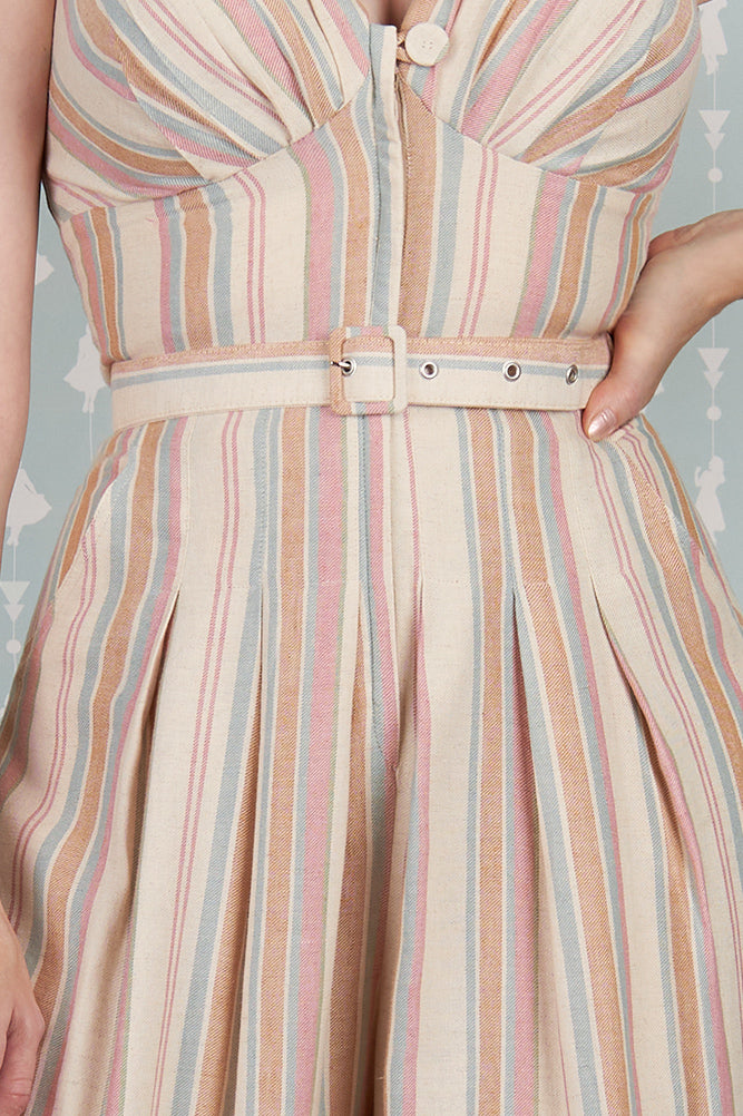 Benita-Sadie Linen Striped Jumpsuit