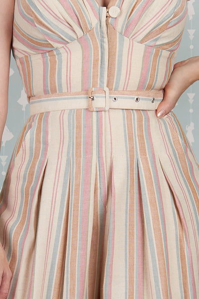 Benita-Sadie Linen Striped Jumpsuit