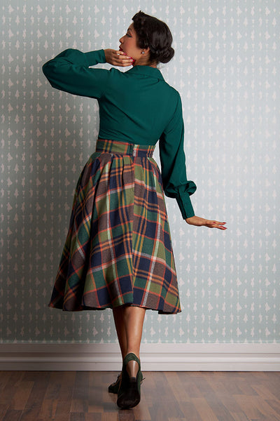 Agnelle-Gia Tartan Flannel Swing Skirt