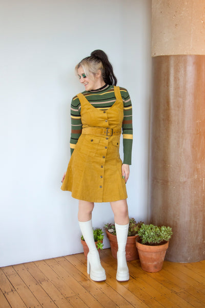 Corduroy A-Line Dress