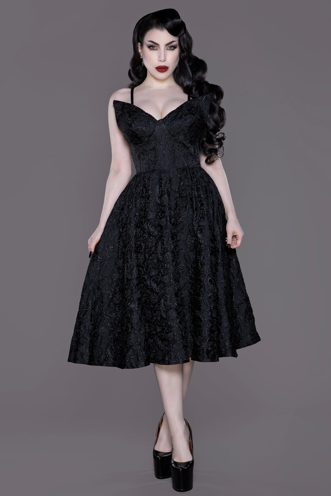 Dragon Damask Swing Dress S