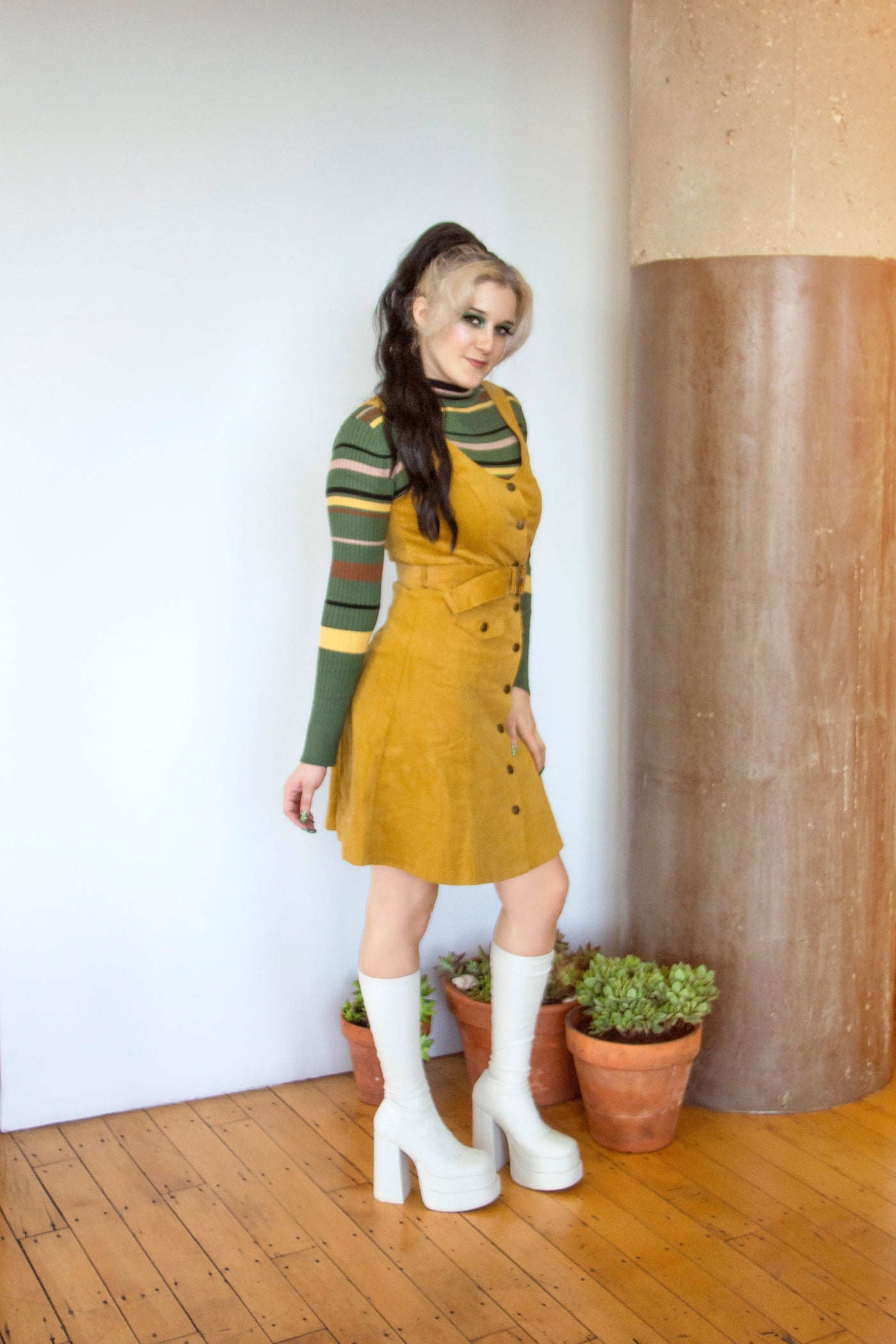 Corduroy A-Line Dress