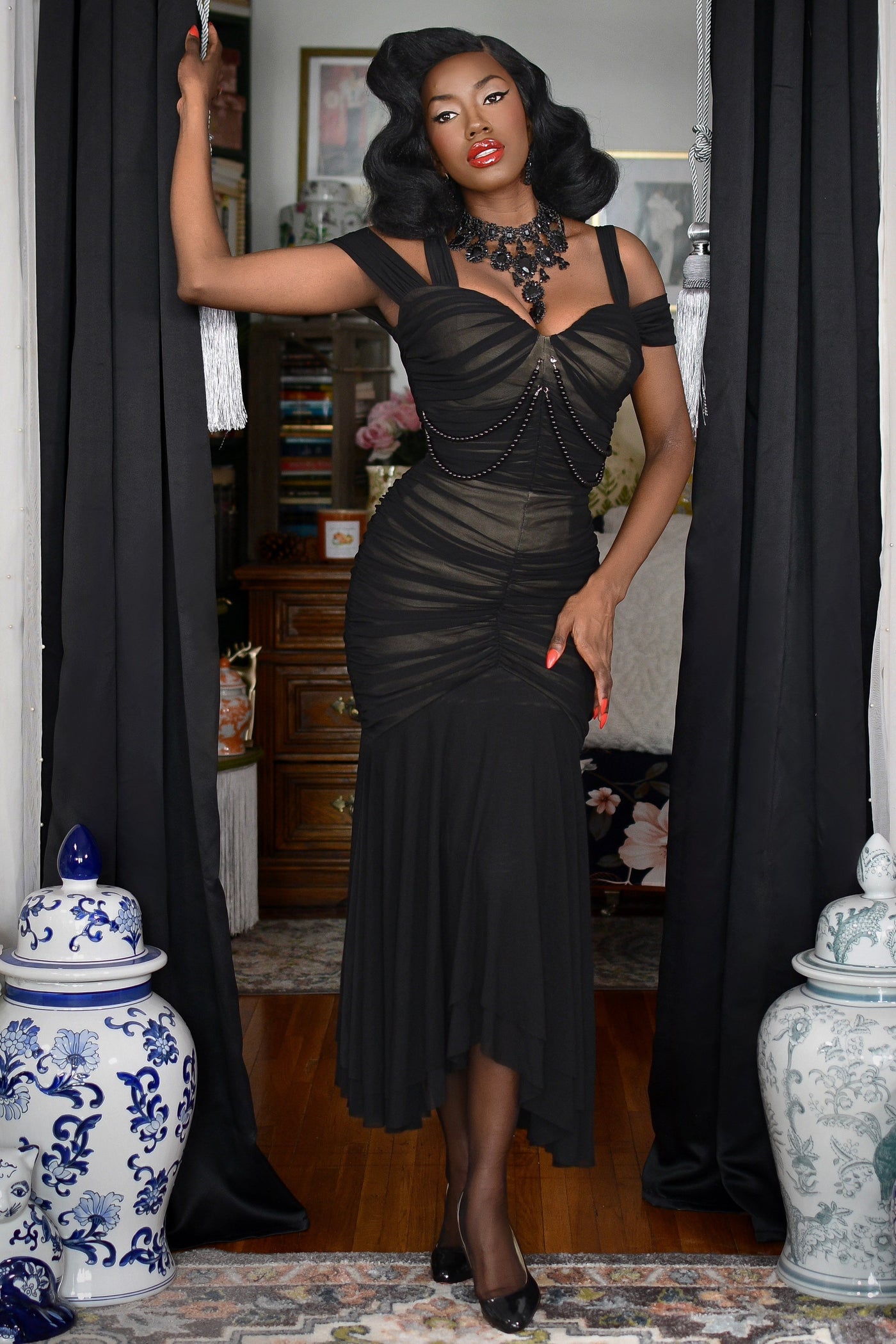 Mummy Ruched Illusion Dress