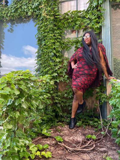 Mothman Caped Wiggle Dress