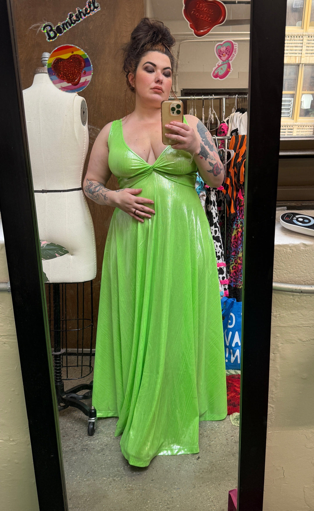 green slime dress Siren in Queen – Daisy Jones' Locker green dress