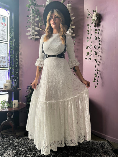 Mina Ivory Floral Lace Bride of the Vampire Maxi Dress  PREORDER