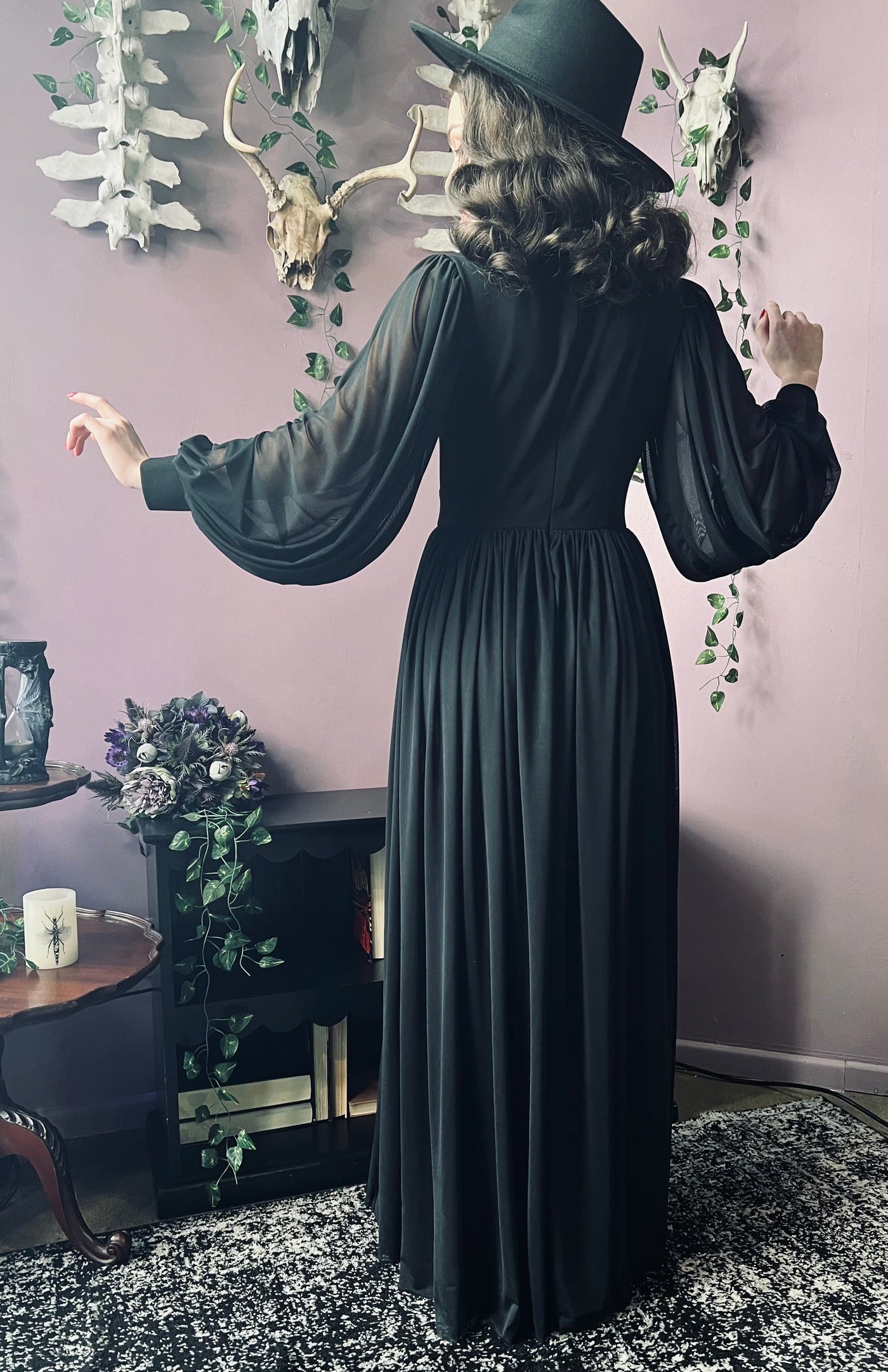 Minerva Hauntingly Dramatic Mesh Maxi Dress with Built In Shorts PREORDER