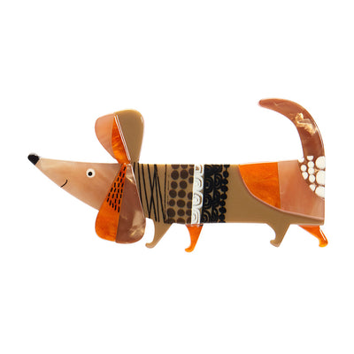 Erstwilder X Clare Youngs A Dachshund Named Bark Brooch