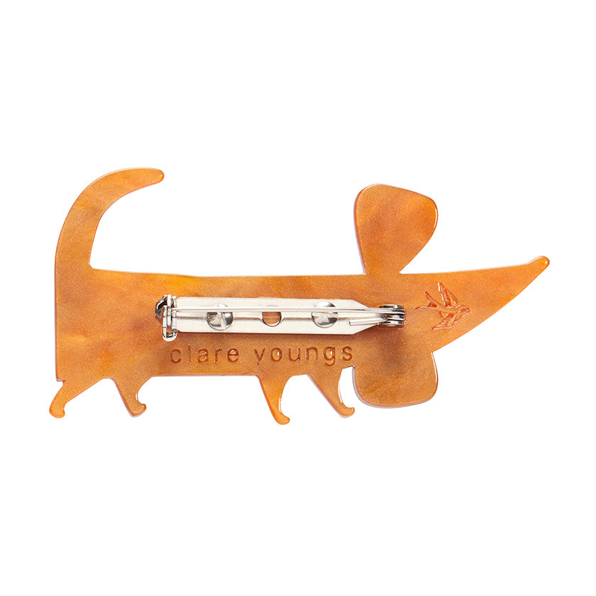 Erstwilder X Clare Youngs A Dachshund Named Bark Brooch