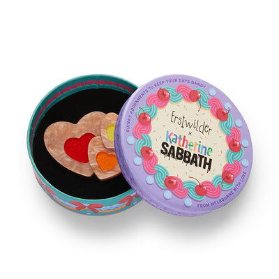 Erstwilder X Katherine Sabbath Lolly Heart Cookies Brooch