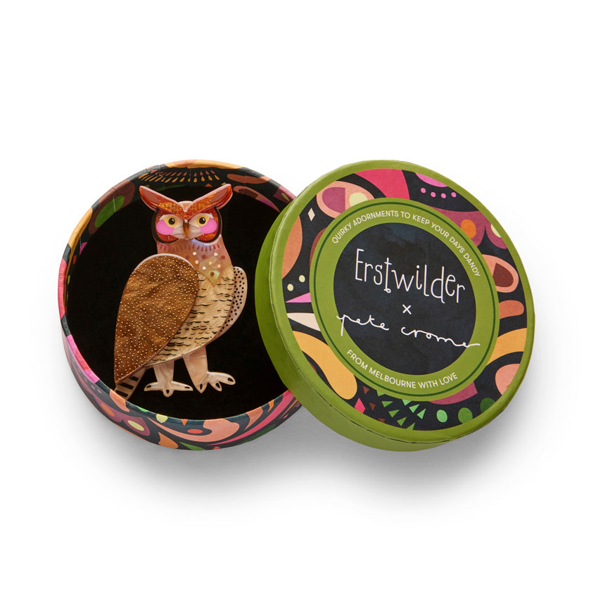 Erstwilder X Pete Cromer The Grand Great Horned Owl Brooch