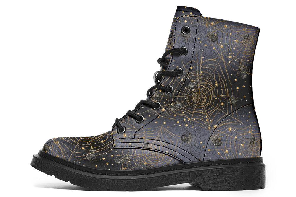 Vegan Ankle Boots in Enchanted Night Webs