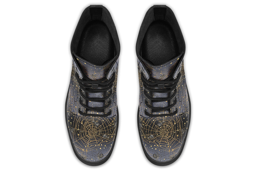 Vegan Ankle Boots in Enchanted Night Webs