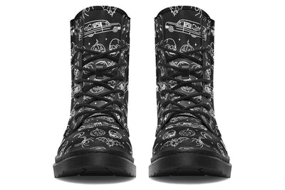 Vegan Ankle Boots in Hearse & Halloween