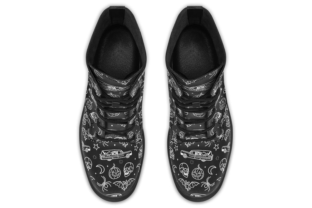 Vegan Ankle Boots in Hearse & Halloween