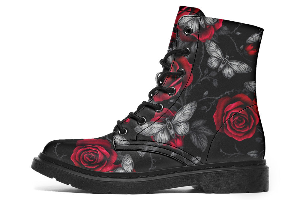 Vegan Ankle Boots in Moth Roses