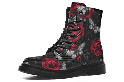 Vegan Ankle Boots in Moth Roses