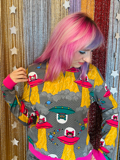 Cats in Space Terry Pullover