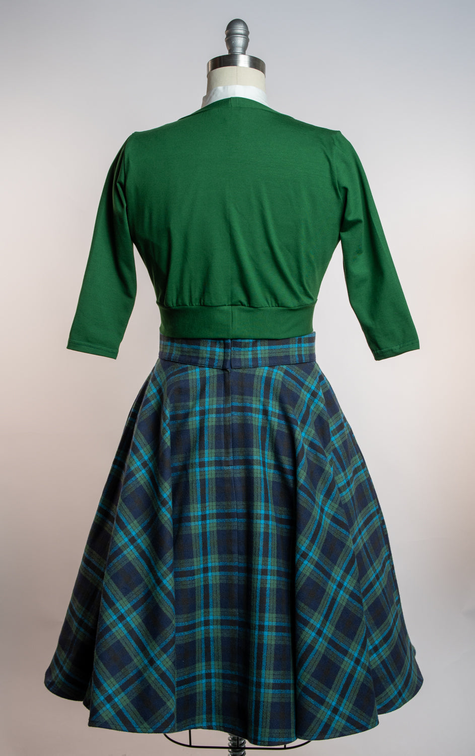 Haute Circle Skirt in Blue & Teal Plaid