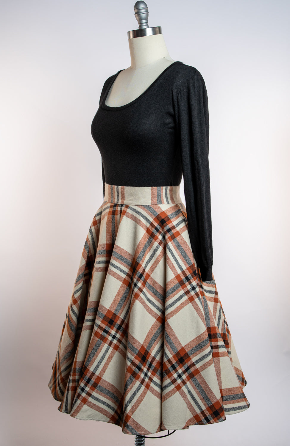 Haute Circle Skirt in Pumpkin Spice Plaid