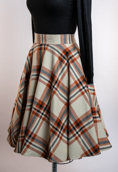 Haute Circle Skirt in Pumpkin Spice Plaid