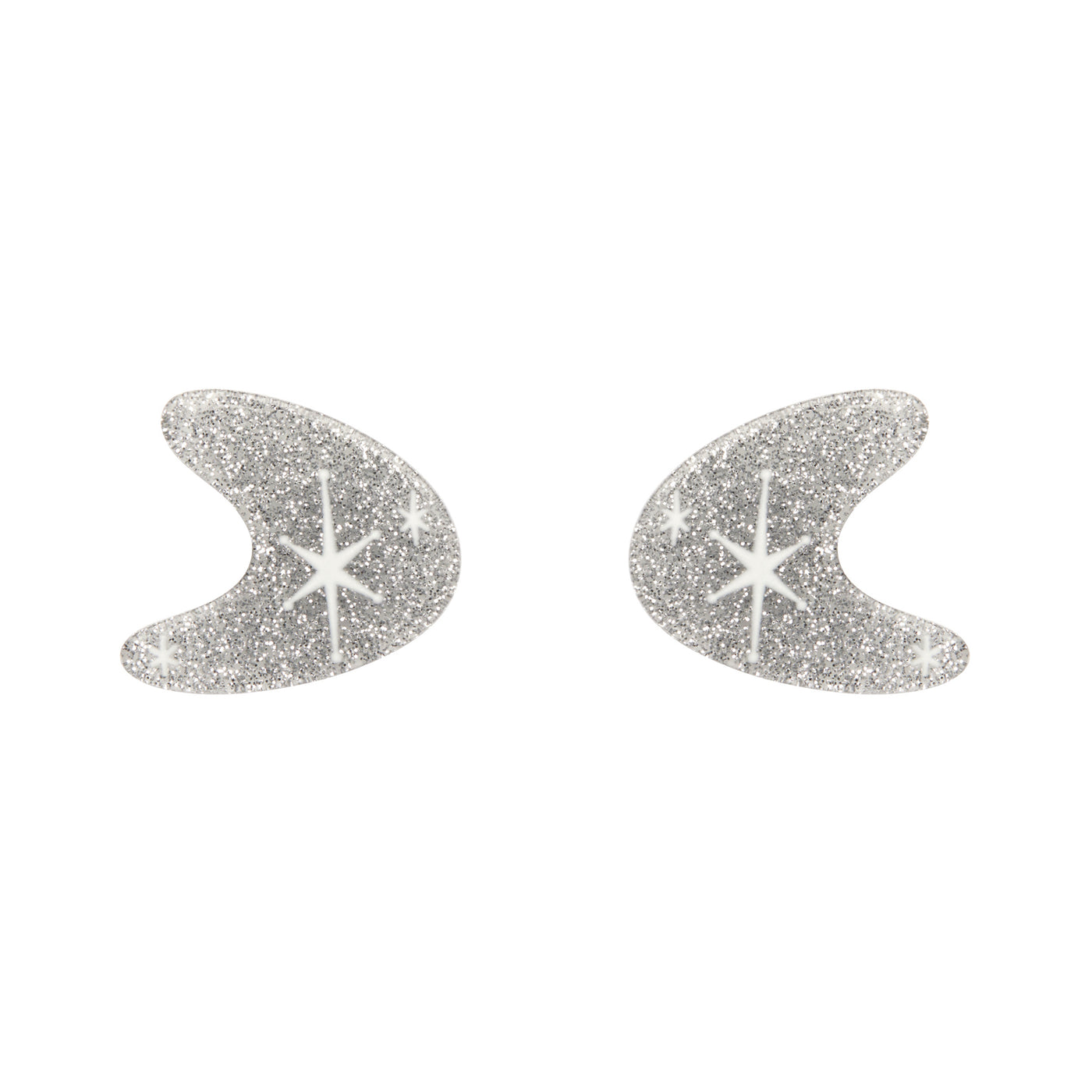 Erstwilder Essentials Atomic Boomerang Glitter Stud Earrings (4 Colorways)