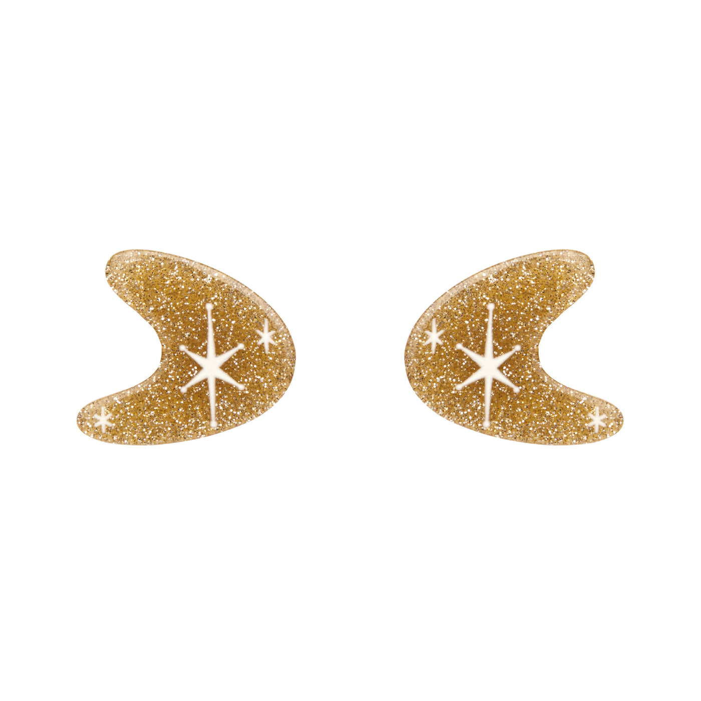 Erstwilder Essentials Atomic Boomerang Glitter Stud Earrings (4 Colorways)