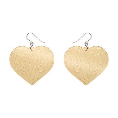 Erstwilder Essentials Love Heart Mirror Drop Earrings (2 Colorways)