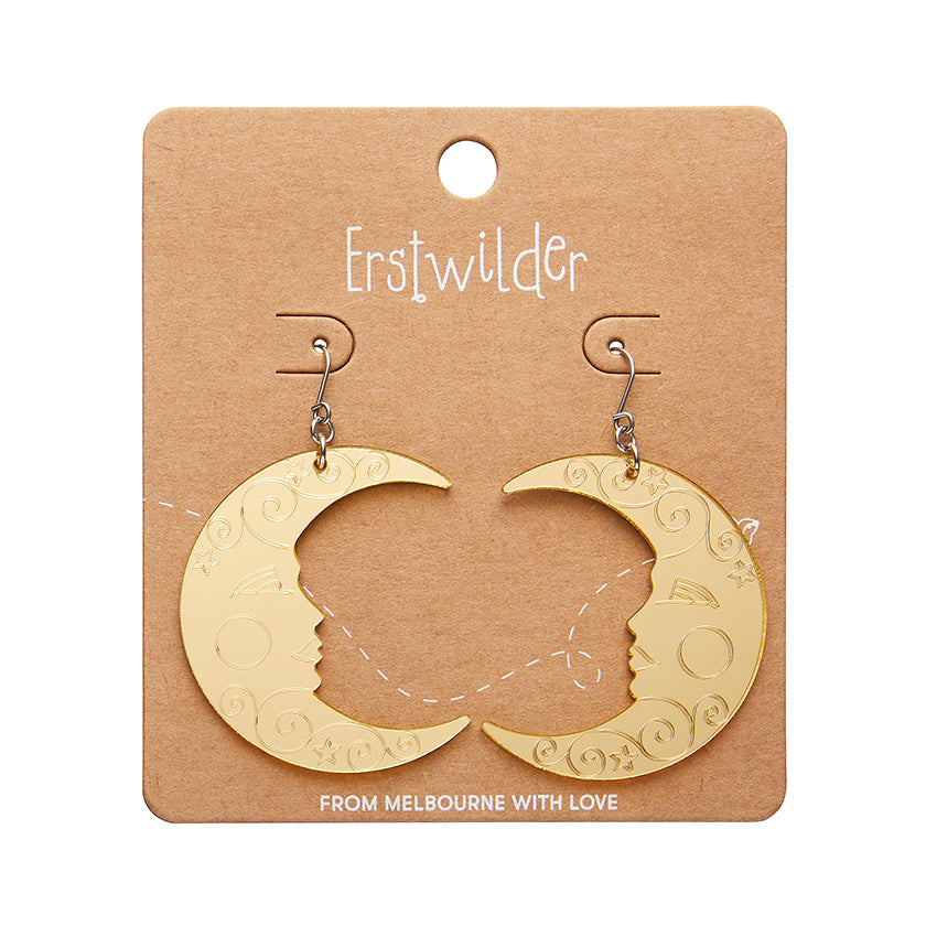 Erstwilder Essentials Moon Mirror Drop Earrings (3 Colorways)