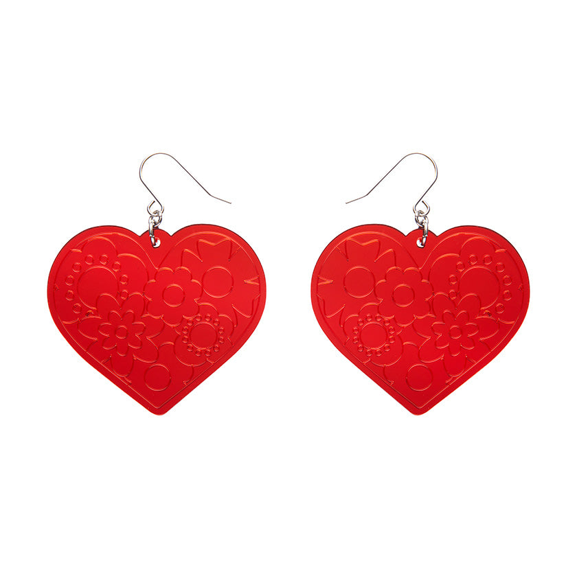 Erstwilder Essentials Love Heart Mirror Drop Earrings (3 Colorways)