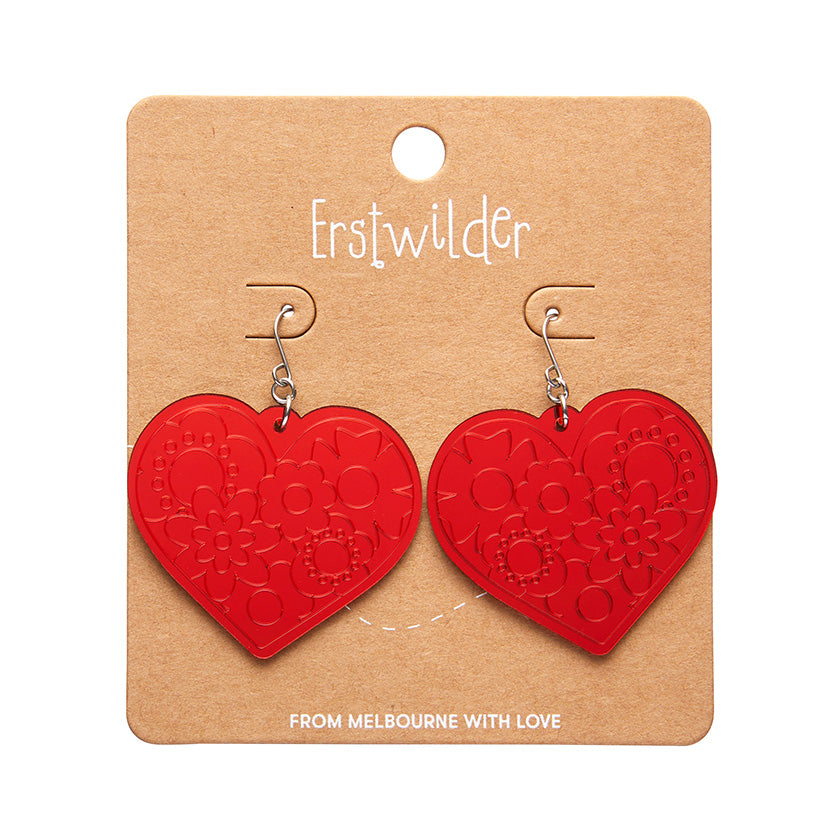 Erstwilder Essentials Love Heart Mirror Drop Earrings (3 Colorways)