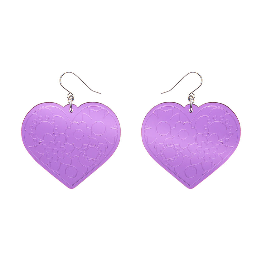 Erstwilder Essentials Love Heart Mirror Drop Earrings (2 Colorways)