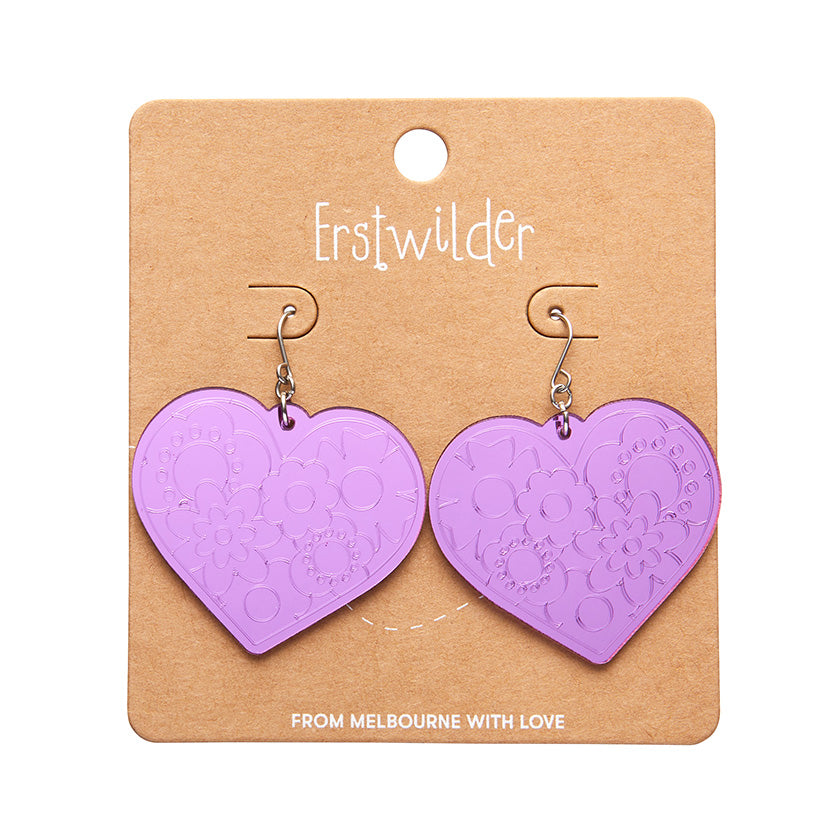 Erstwilder Essentials Love Heart Mirror Drop Earrings (2 Colorways)