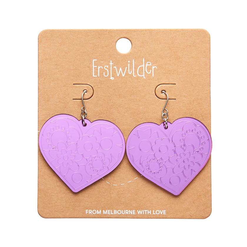 Erstwilder Essentials Love Heart Mirror Drop Earrings (3 Colorways)