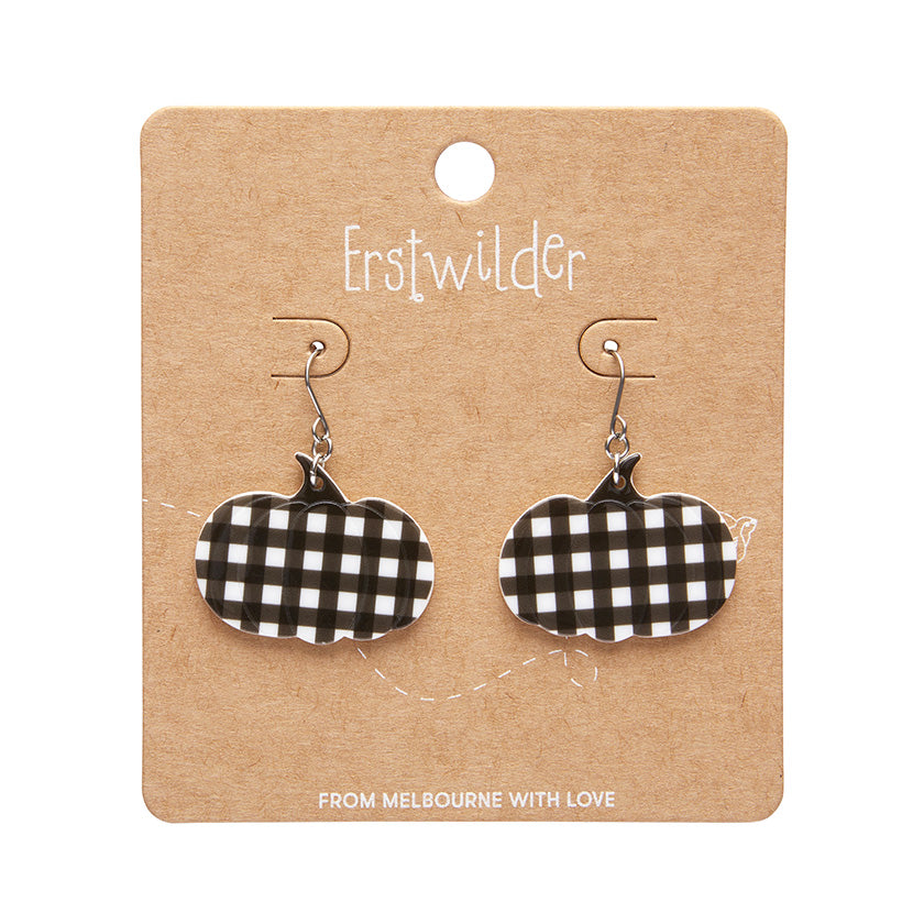 Erstwilder Essentials Pumpkin Gingham Drop Earrings (2 Colorways)