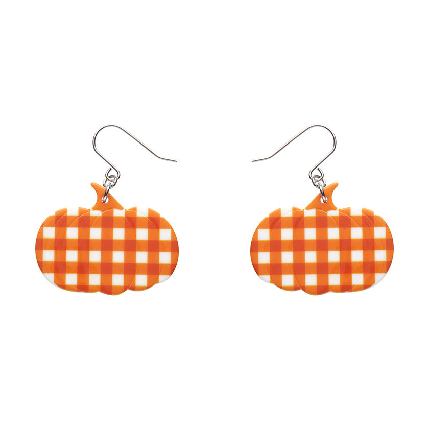 Erstwilder Essentials Pumpkin Gingham Drop Earrings (2 Colorways)
