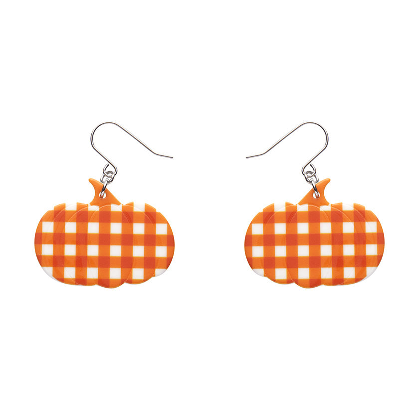 Erstwilder Essentials Pumpkin Gingham Drop Earrings (2 Colorways)
