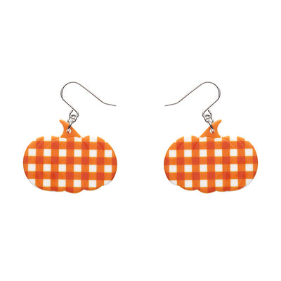 Erstwilder Essentials Pumpkin Gingham Drop Earrings (2 Colorways)