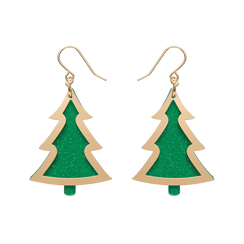 Erstwilder Essentials Green Christmas Tree Drop Earrings (2 Colorways)