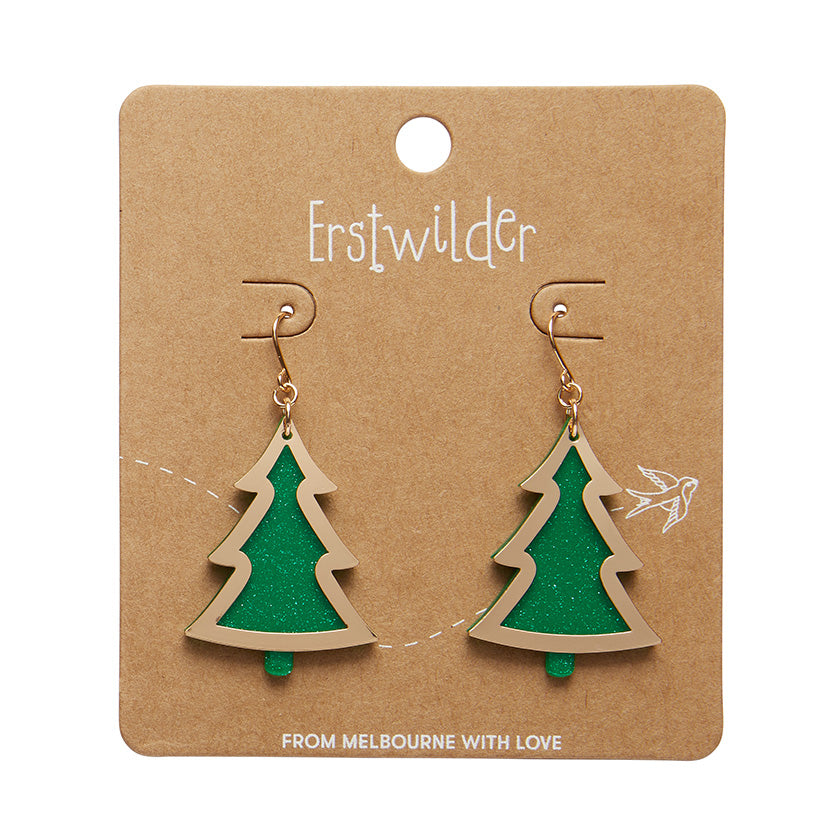 Erstwilder Essentials Green Christmas Tree Drop Earrings (2 Colorways)